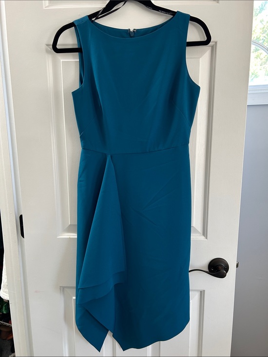 Vince Camuto Dresses & Skirts - 2P Vince Camuto Teal Sleeveless Sheath Dress with Drape Detail